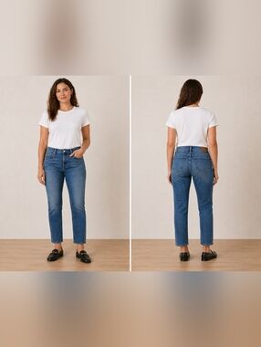 J Crew Curvy Slim Straight Jeans 31/12 High Rise Medium Wash
